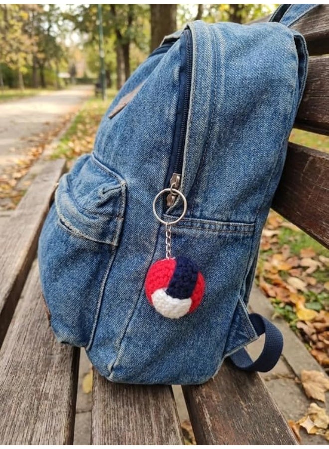 Handmade Wool Keychain Premium Hand Crocheted Soft Yarn Keyring Durable Metal Ring Lightweight Unique Gift Daily Use - Image 2